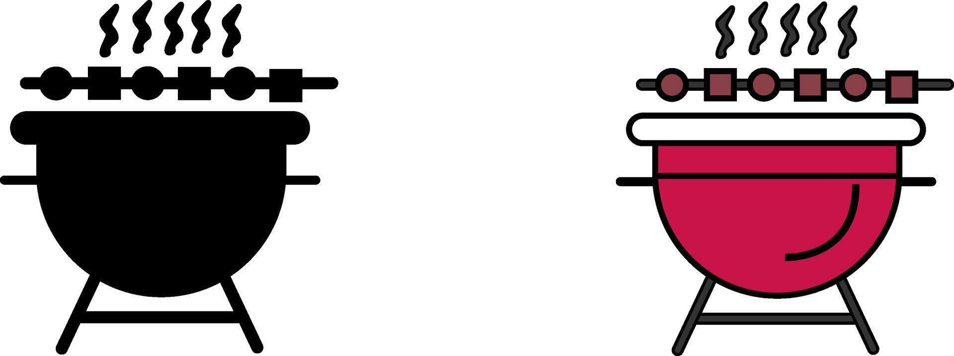 illustration barbecue and grill icons vector