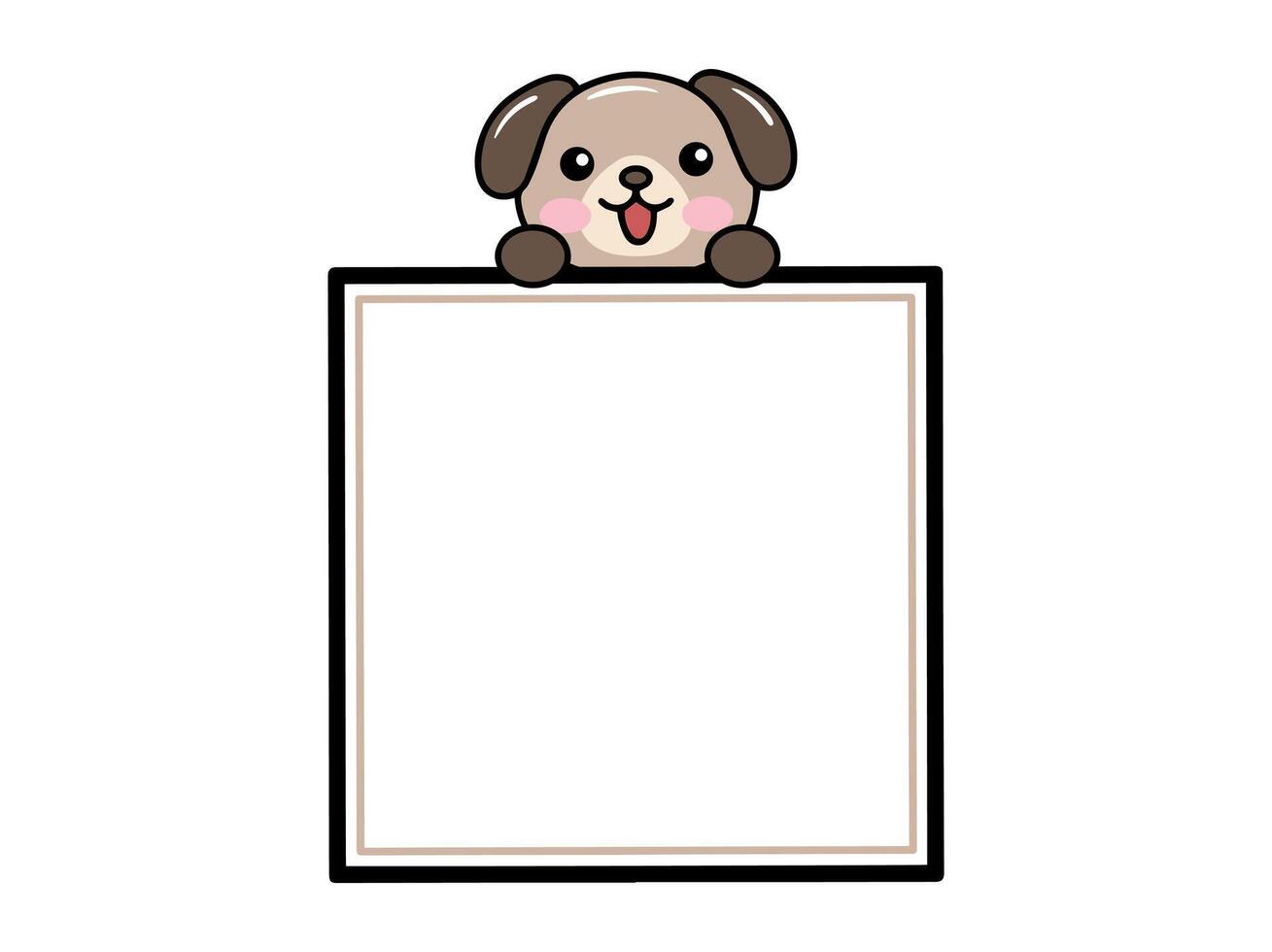 Dog Animal Head Square Frame Background vector