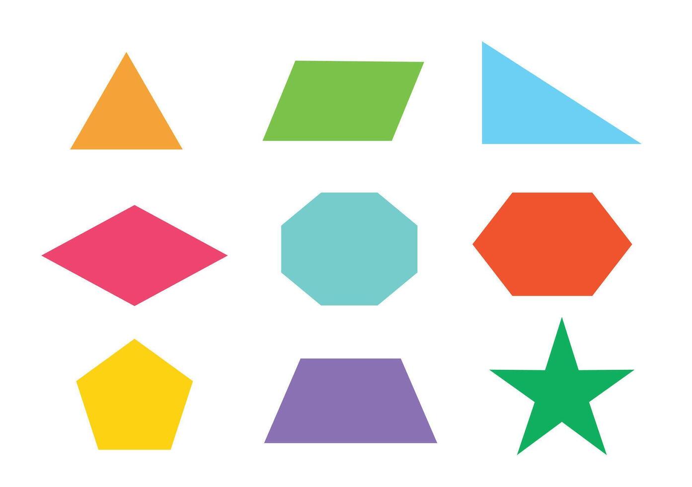 Geometric shape for mathematic, colorful icon. vector