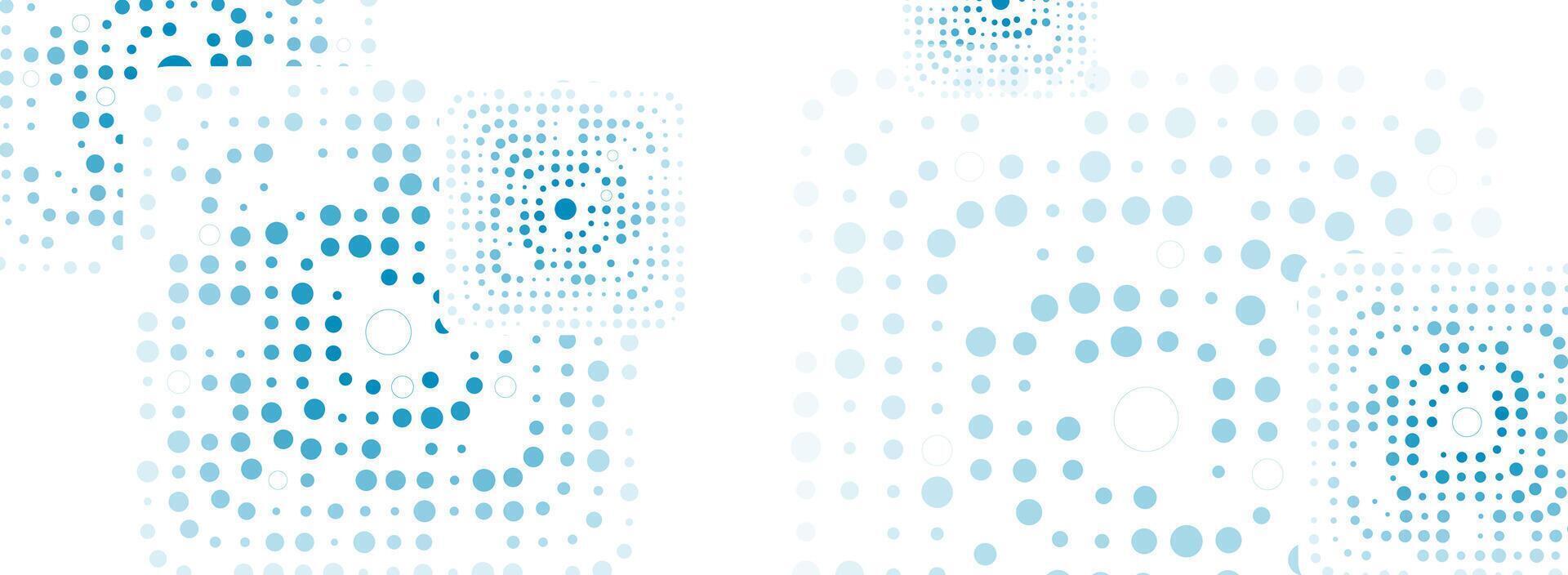 Abstract geometric squares with blue halftone dots abstract background vector