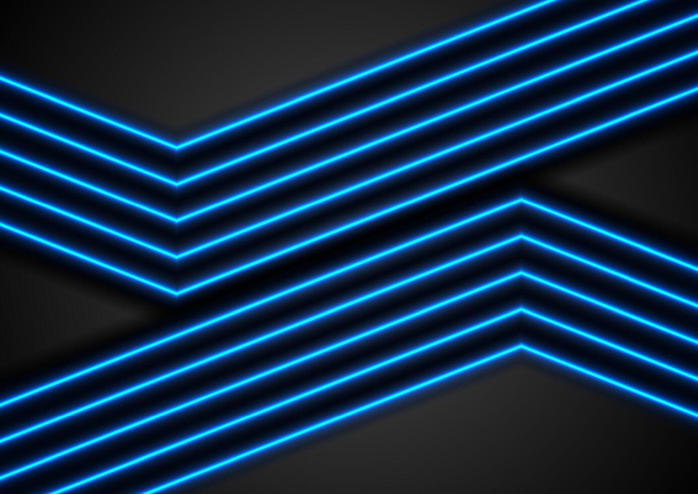 Blue neon laser lines abstract tech background vector