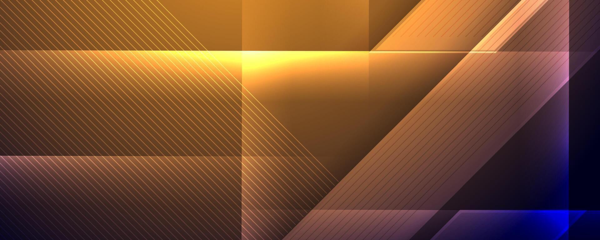 Orange glowing stripes abstract tech banner vector