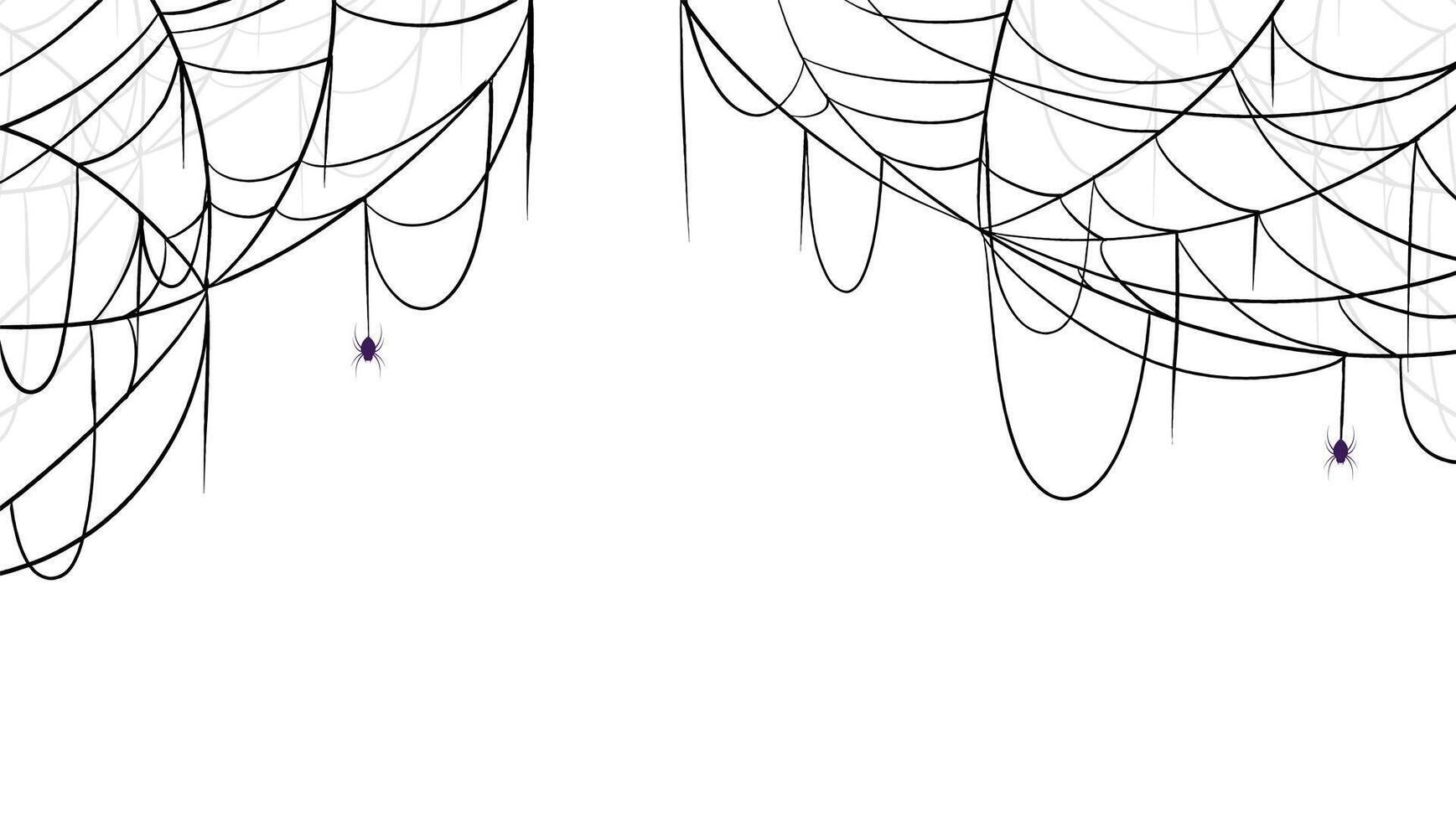 Halloween themed background featuring a spider web design. Simple line art of a spider web. vector
