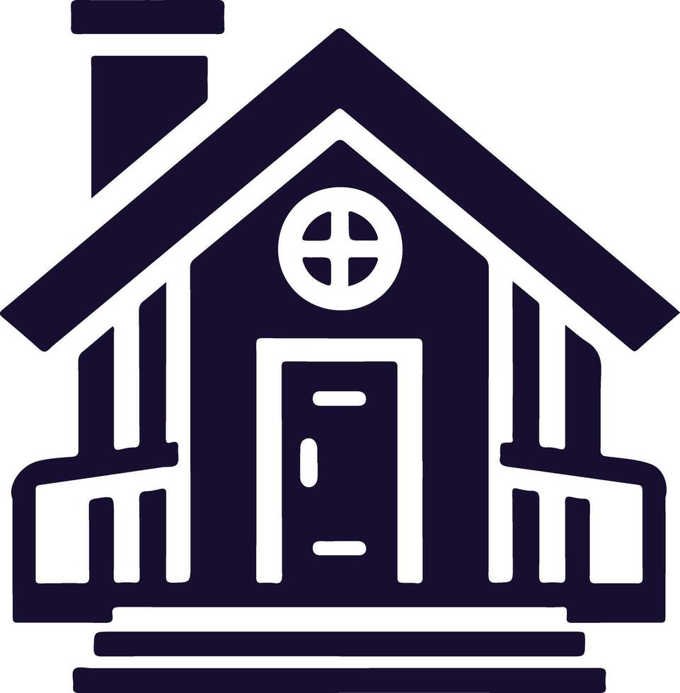 Bold Silhouette Design of a Two-Story House vector