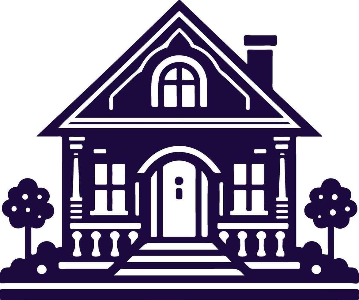 Stylish Silhouette Design of Urban House vector