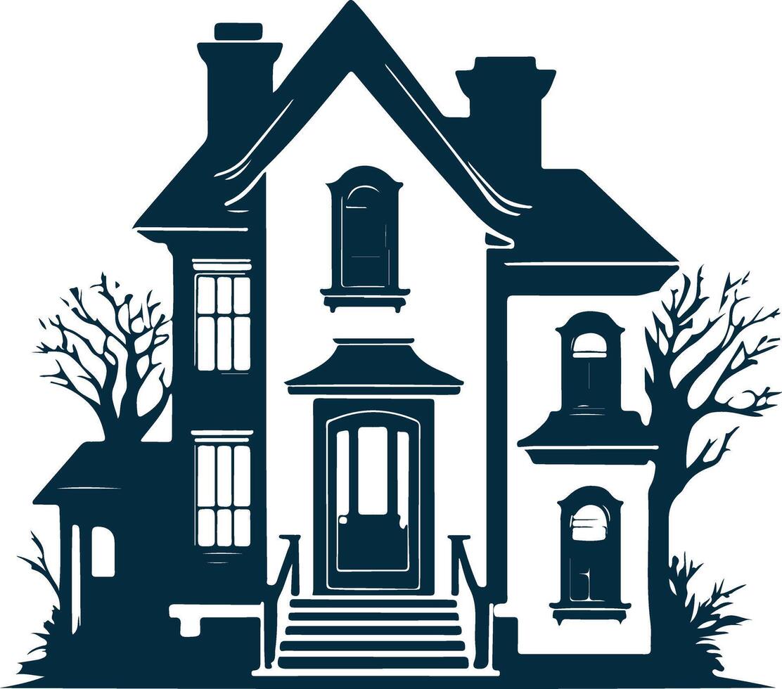 Dynamic Silhouette of Modern Urban Residence vector