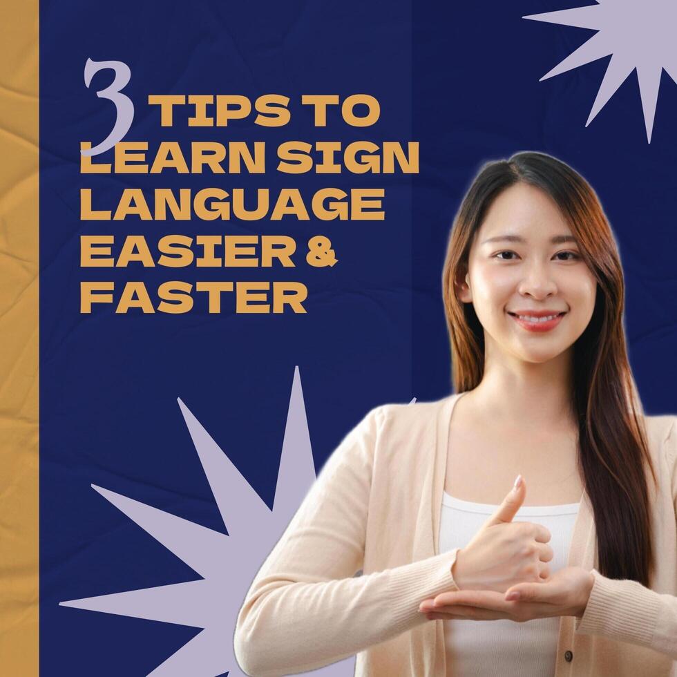 Tips to Understanging Sign Language Linkedin Post template