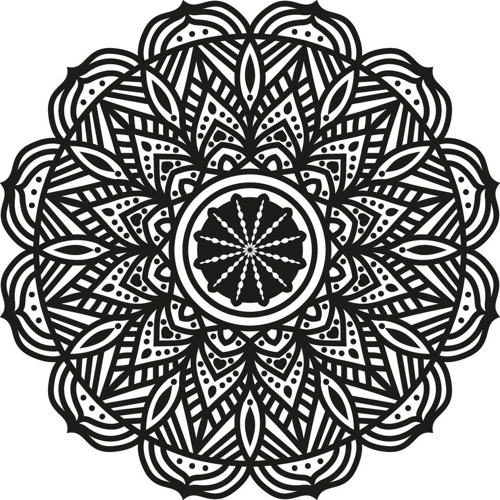 Floral Pattern Mandala Line art vector