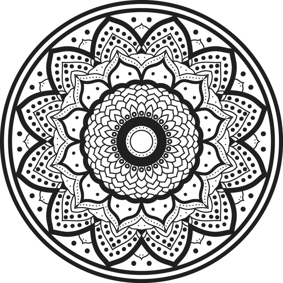 Pattern Mandala Line art vector