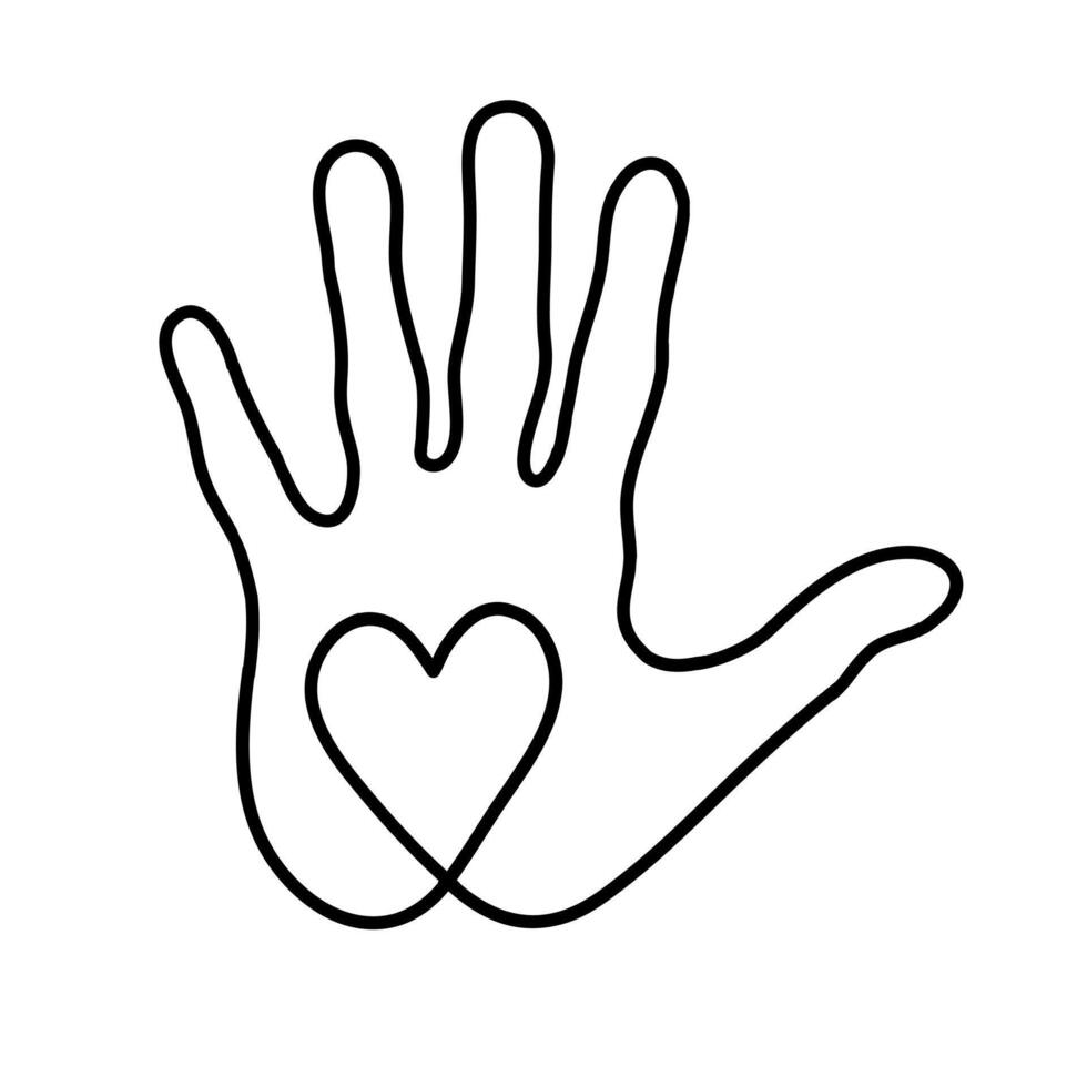 Heart in palm of your hand Love and Care icon Logo Template Illustration Design vector