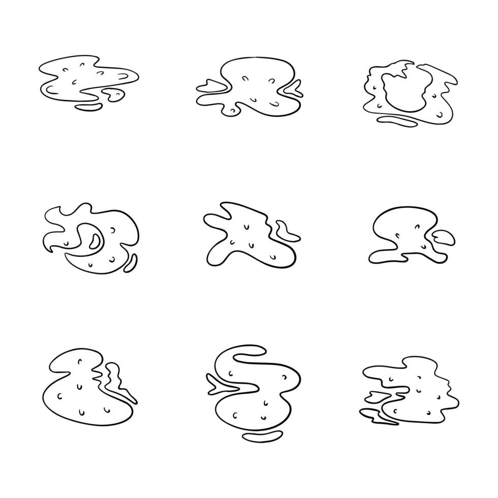 Puddle doodle line icon. Hand drawn outline. Concept isolated illustration vector