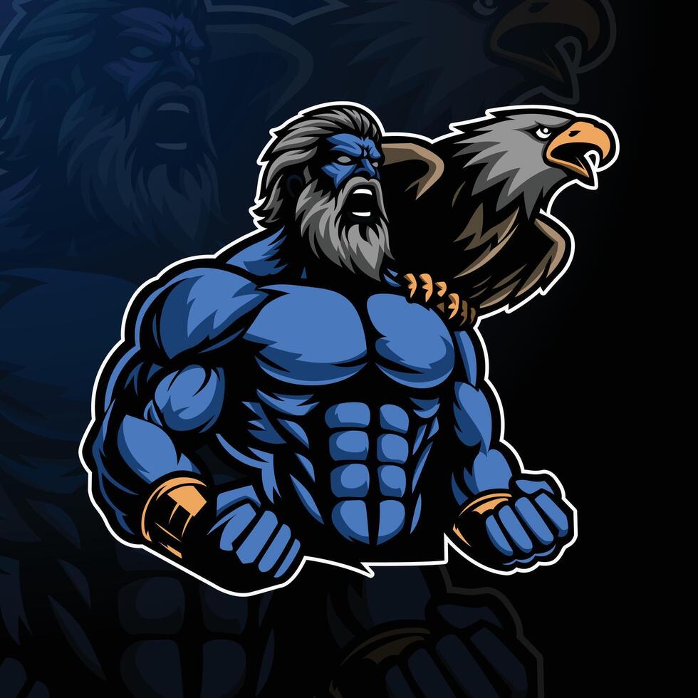 Eagle mascot esport logo design with modern illustration concept style for badge, emblem and t-shirt printing. vector