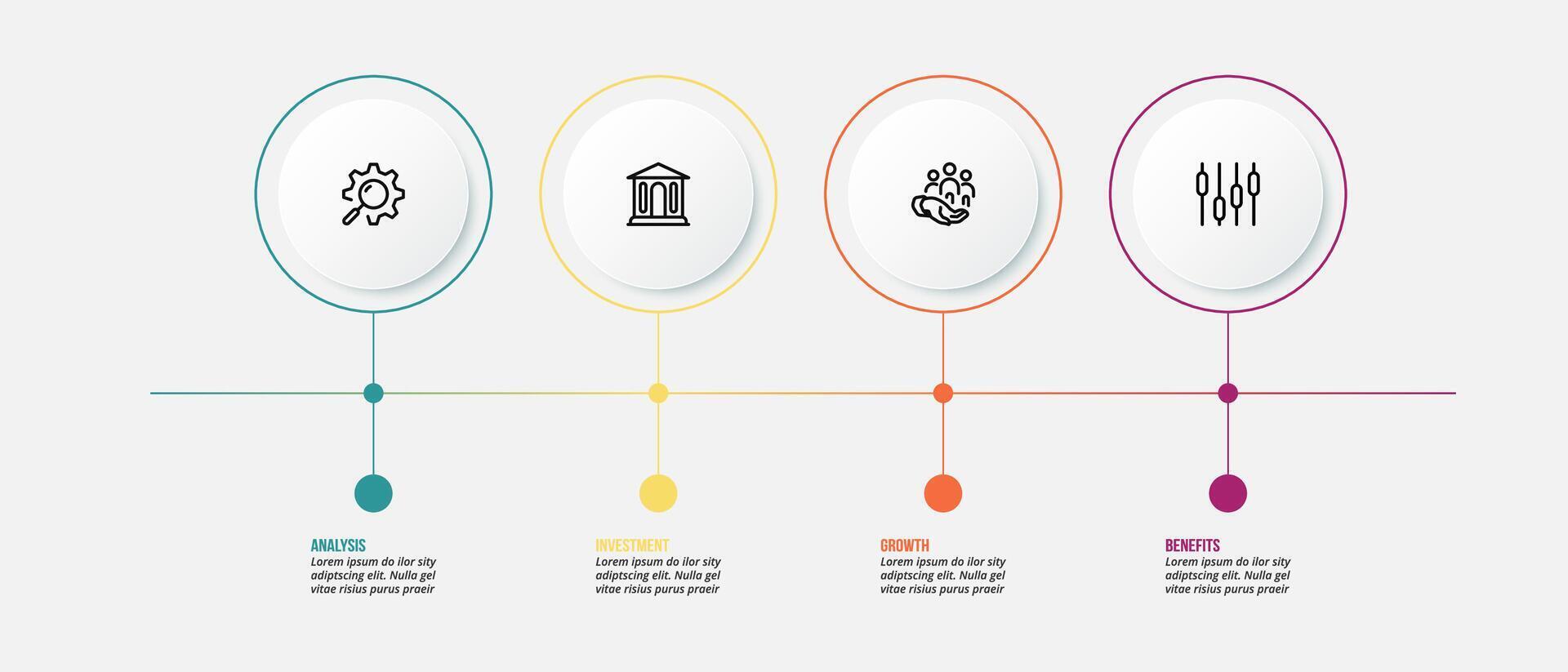 Timeline circle for business with infographic template. vector
