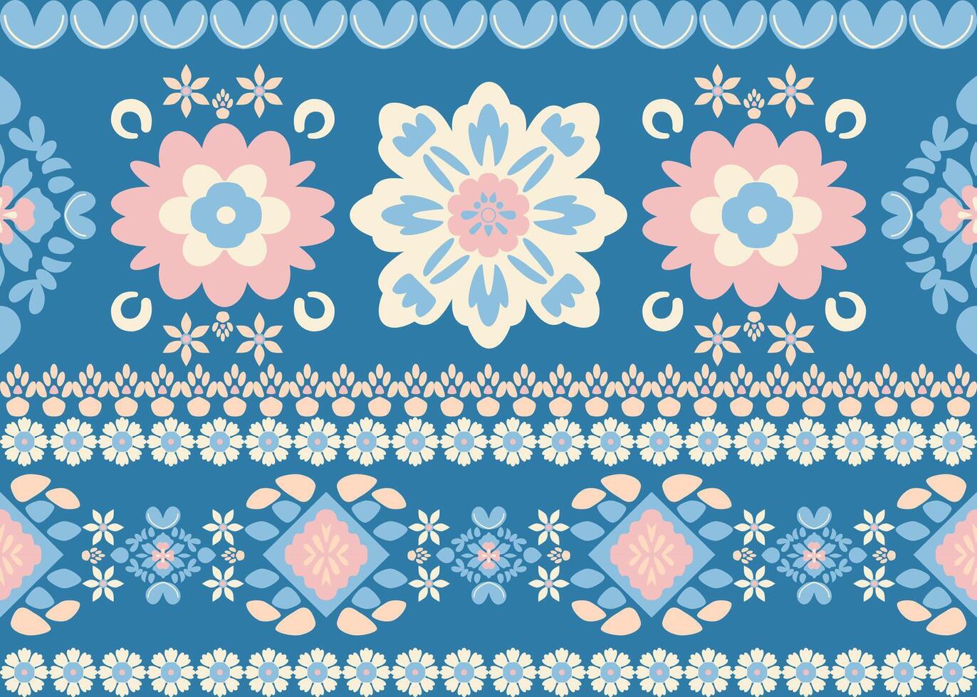 Traditional Palestinian embroidery motif arranged in a seamless pattern vector