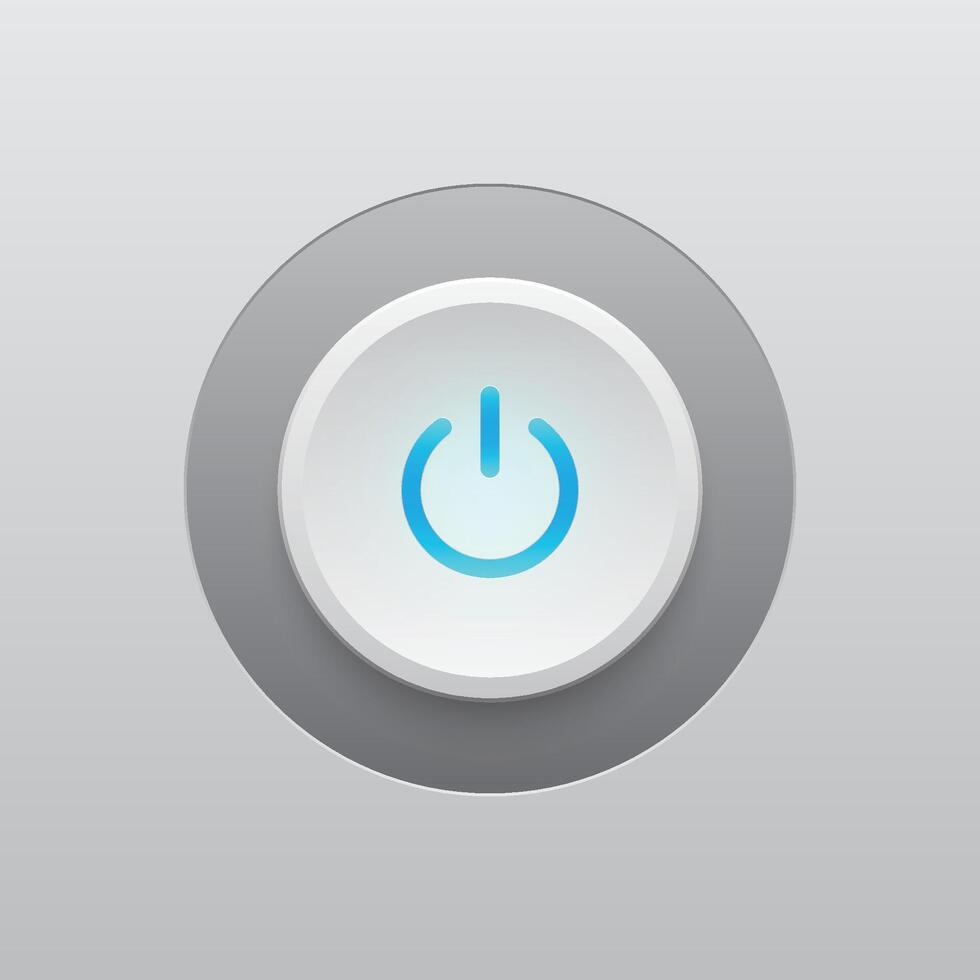 Start Power Modern Button and LED Light vector