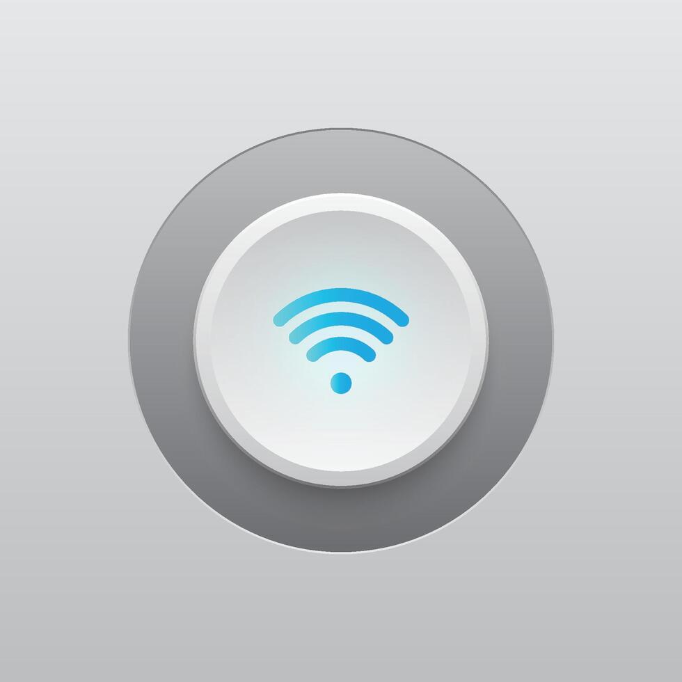 Wifi Modern Button and LED Light vector