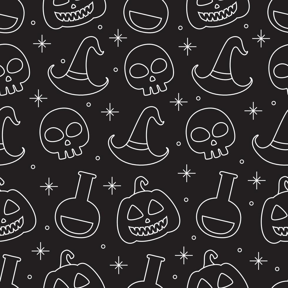 Simple outline Halloween perfect for wrapping paper vector
