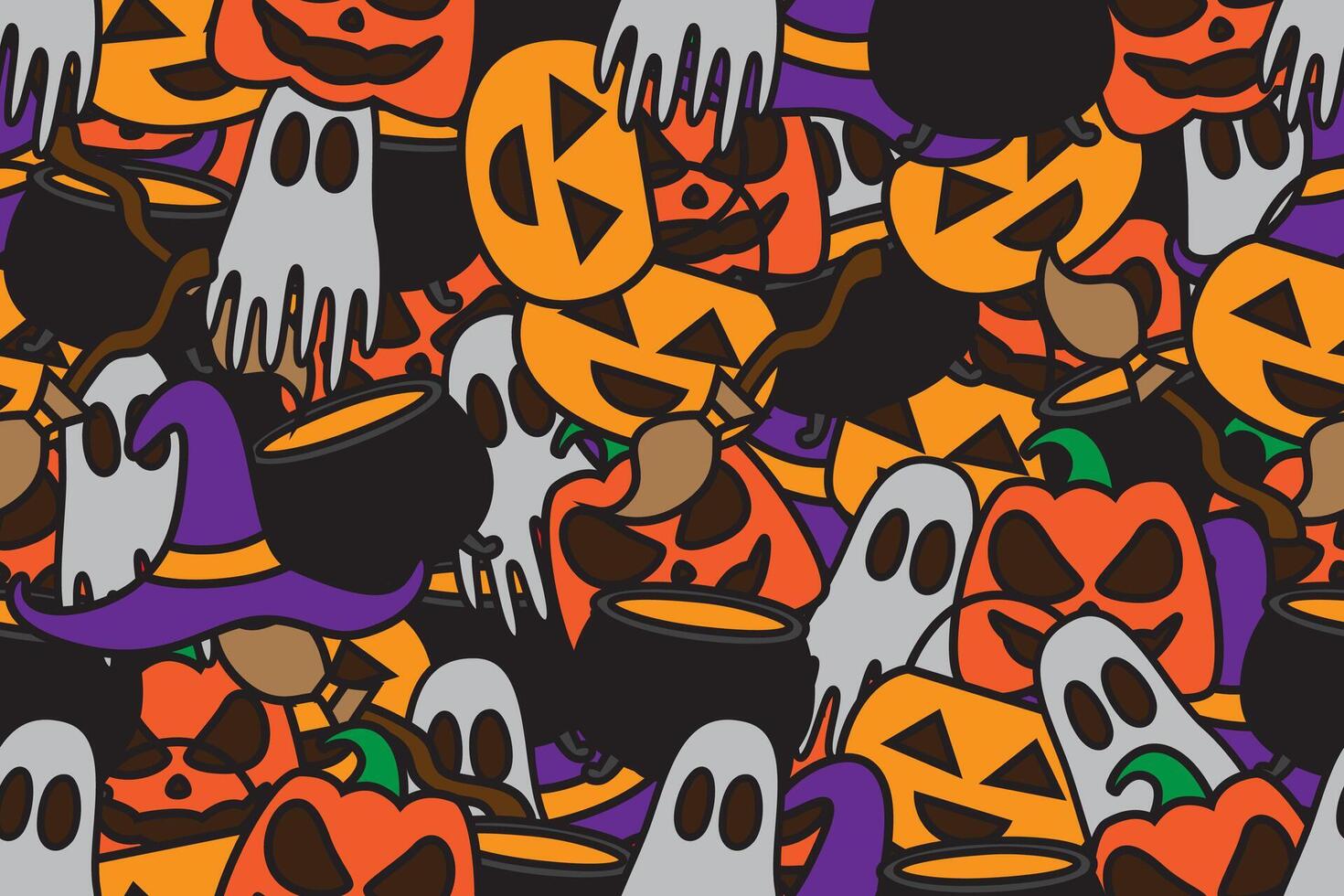 Abstract halloween pattern with flat design vector