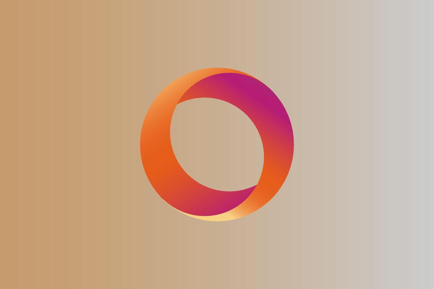 Logo gradient orange and purple circle on a brown background vector