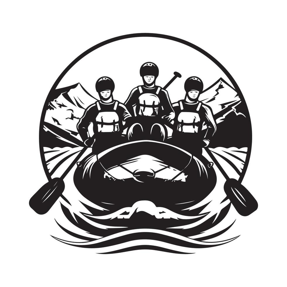 River Rafting Logo design. Team rafting logo style stock image. Rafting illustration vector
