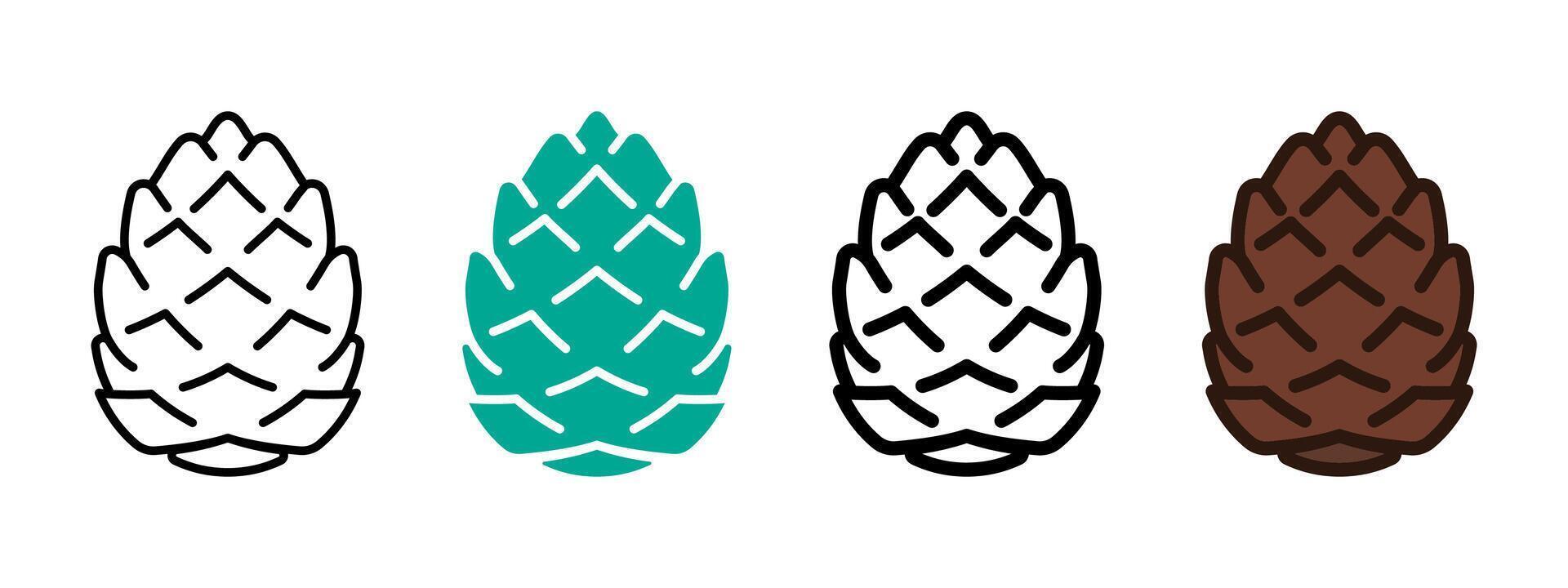 Pine cone icon. Pinecone illustration. Christmas three plant linear pictogram. Evergreen forest symbol. Fir cedar or spruce conifer seed. Winter season coniferous tree outline concept vector