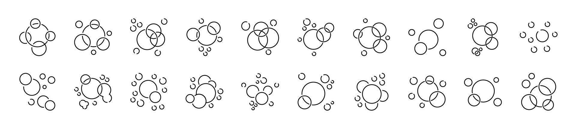 Foam Minimalistic Isolated Line Icons. Illustrations for web sites, apps, design, banners and other purposes vector
