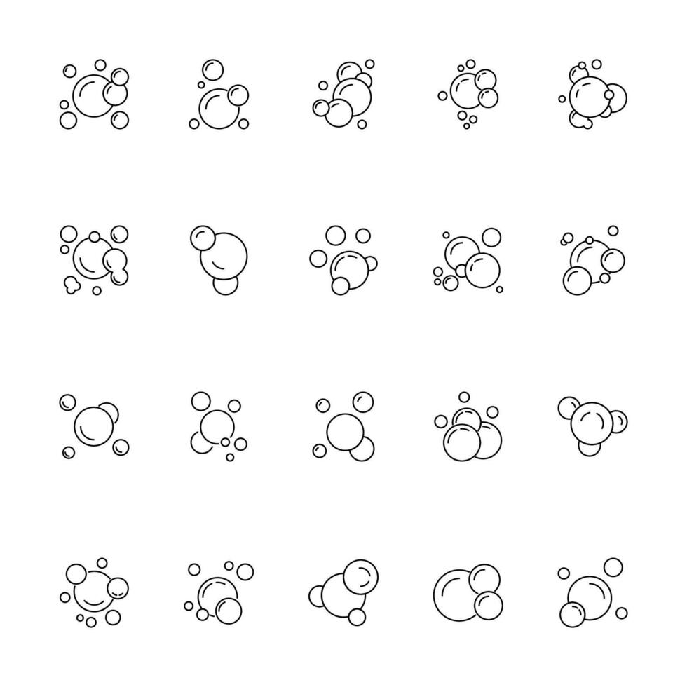 Foam Line Icon Set vector