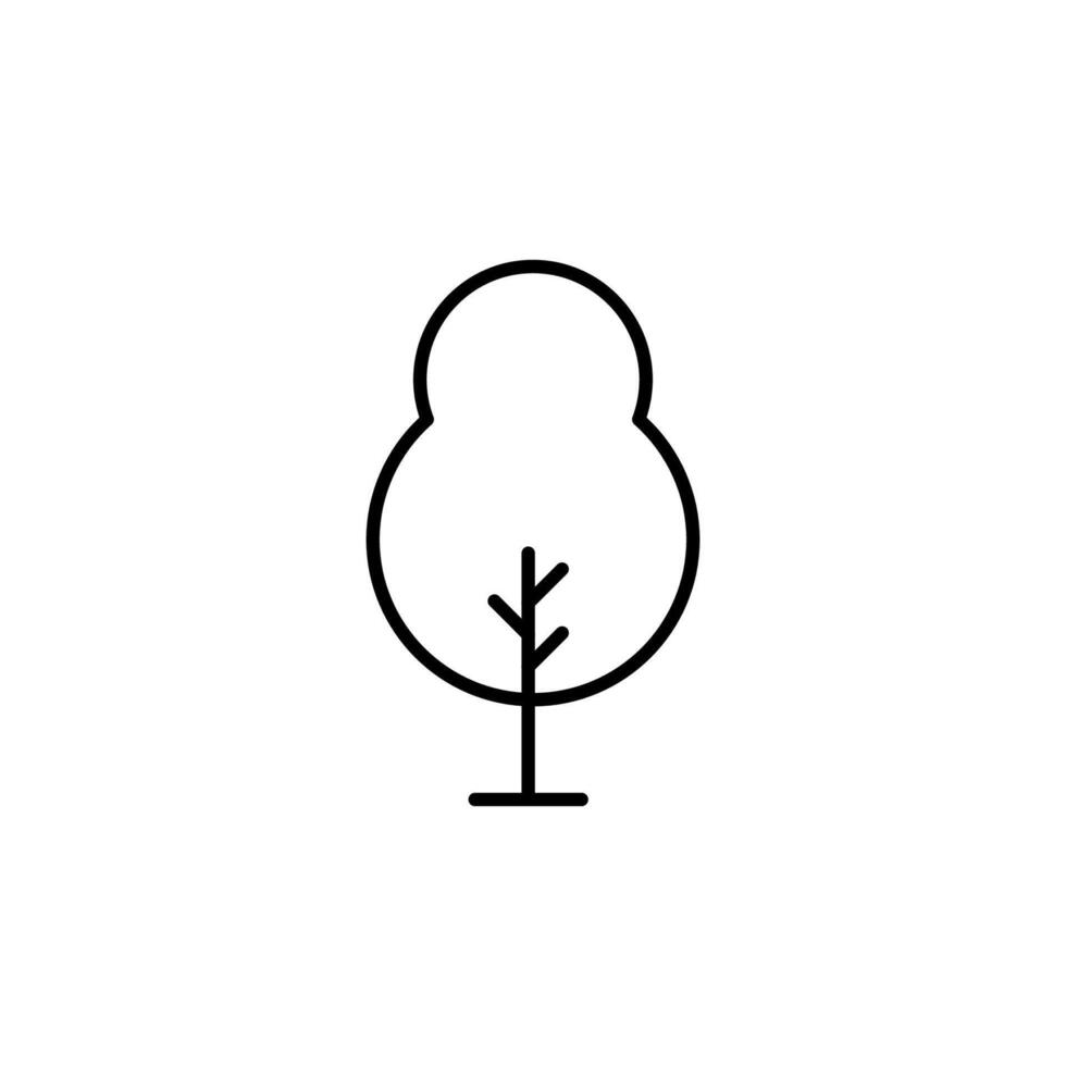 Park Tree Symbol. Perfect for web sites, books, stores, shops. Editable stroke in minimalistic outline style vector