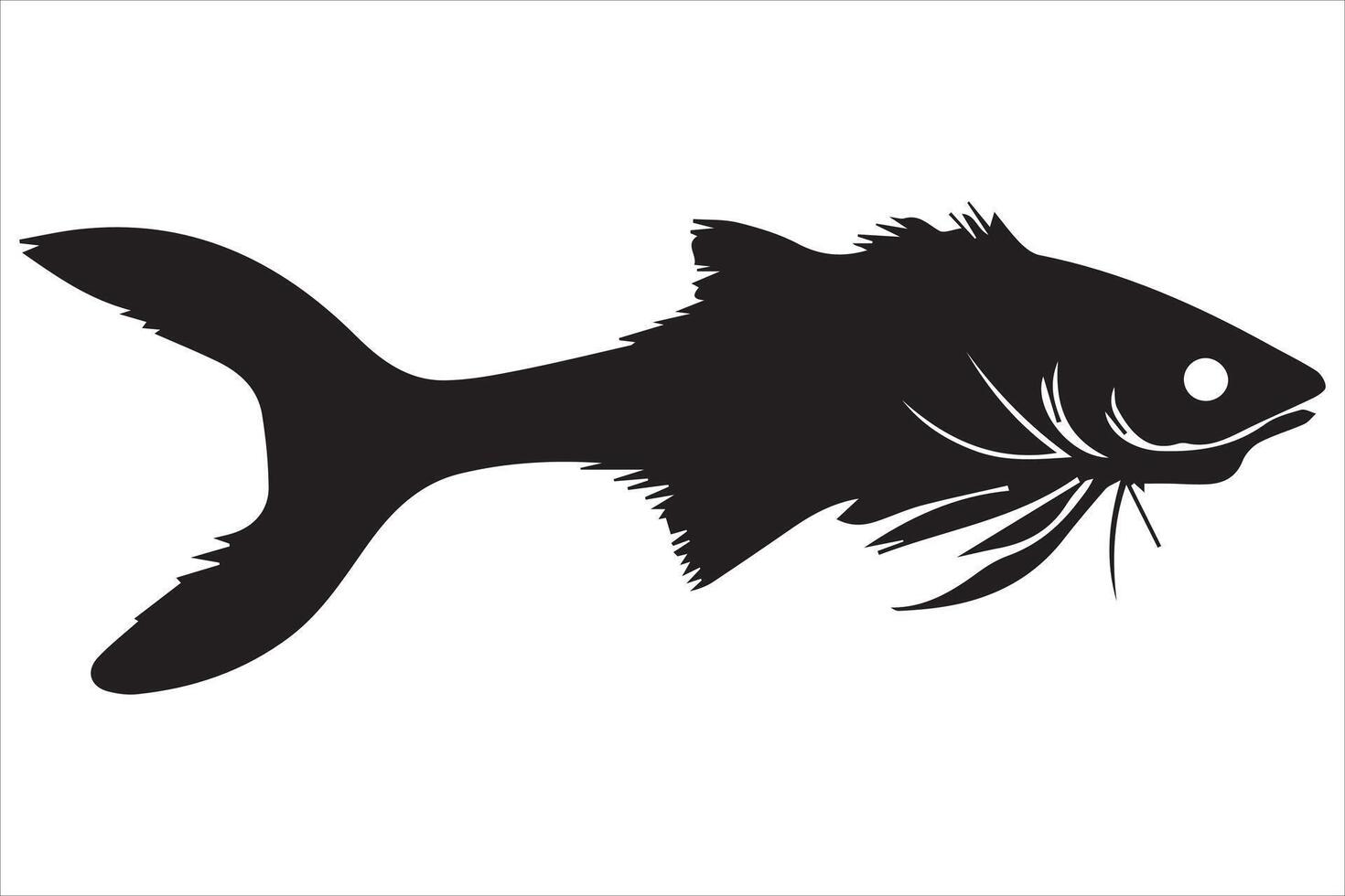 silhouette fish , Fish icon set isolated on white background vector