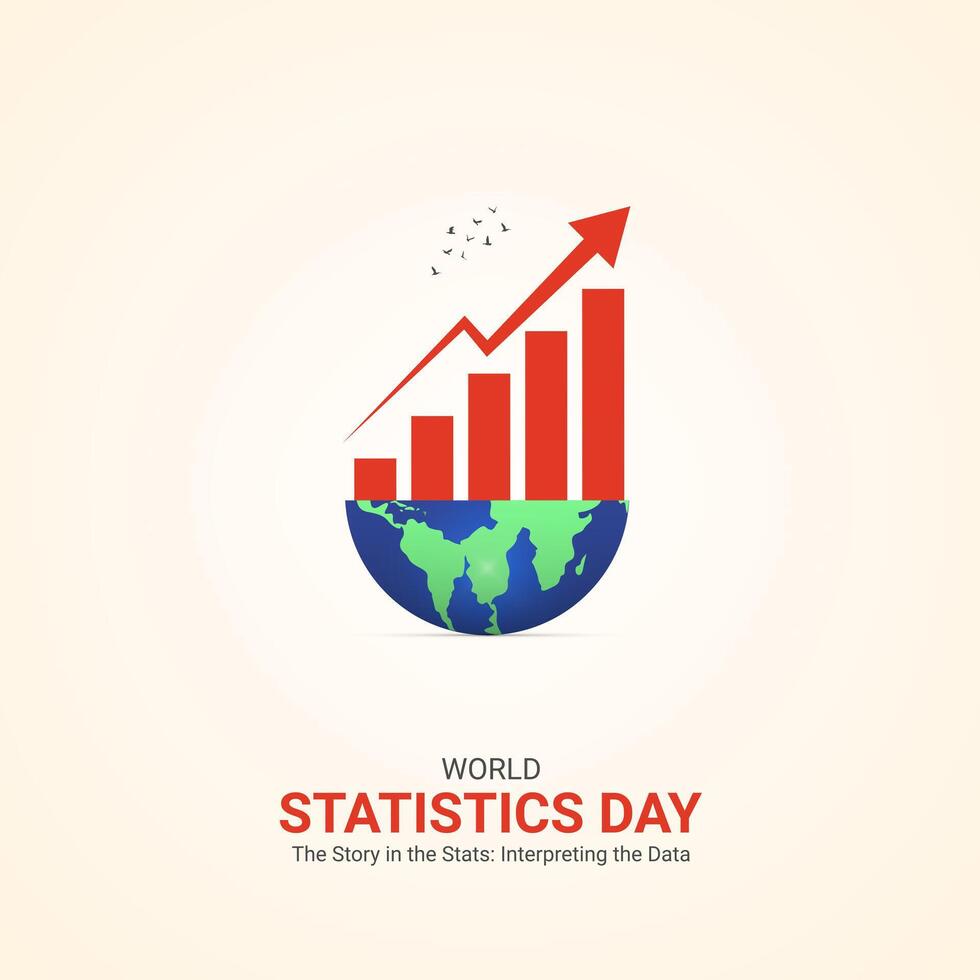 World Statistics Day, Statistics Day, 3D Illustration creative design for social media ads vector