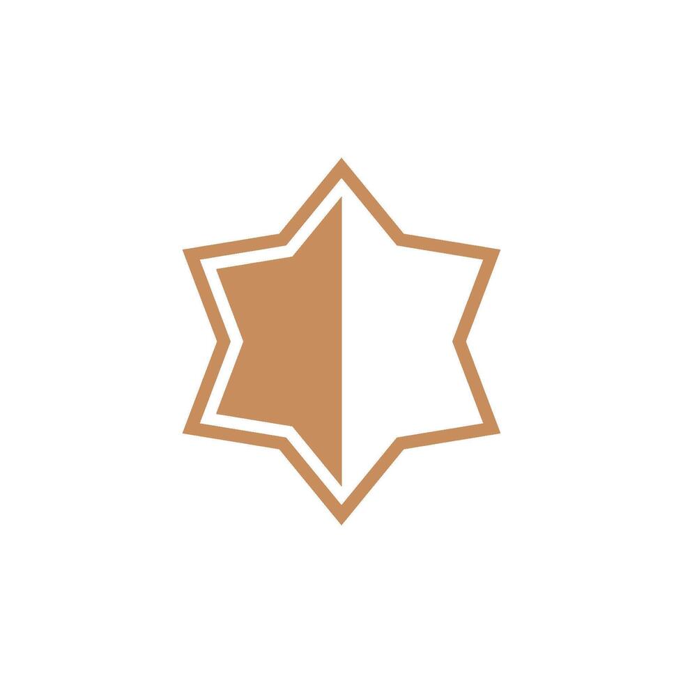 star icon in half logo design vector