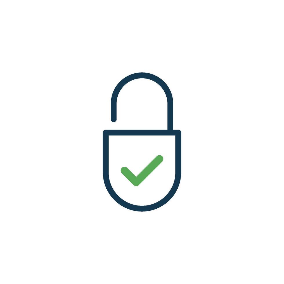Simple Padlock Icon Template vector