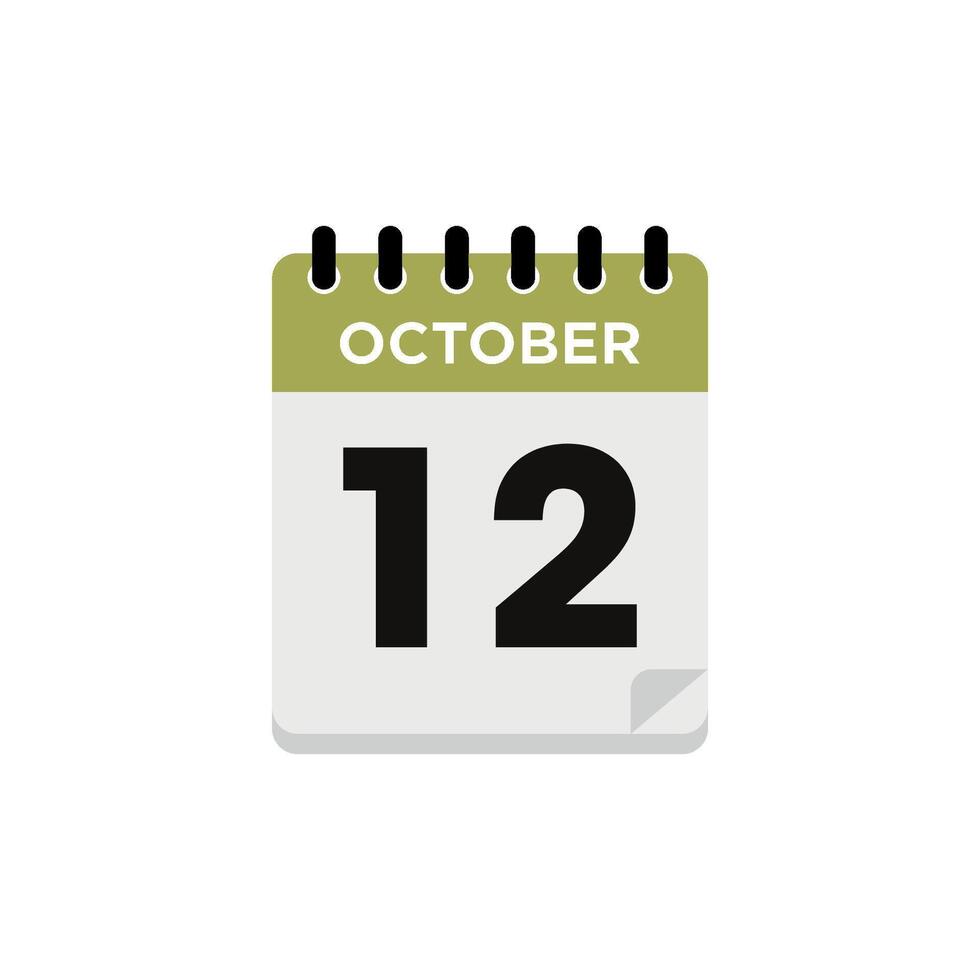 October Calendar Icon Template vector