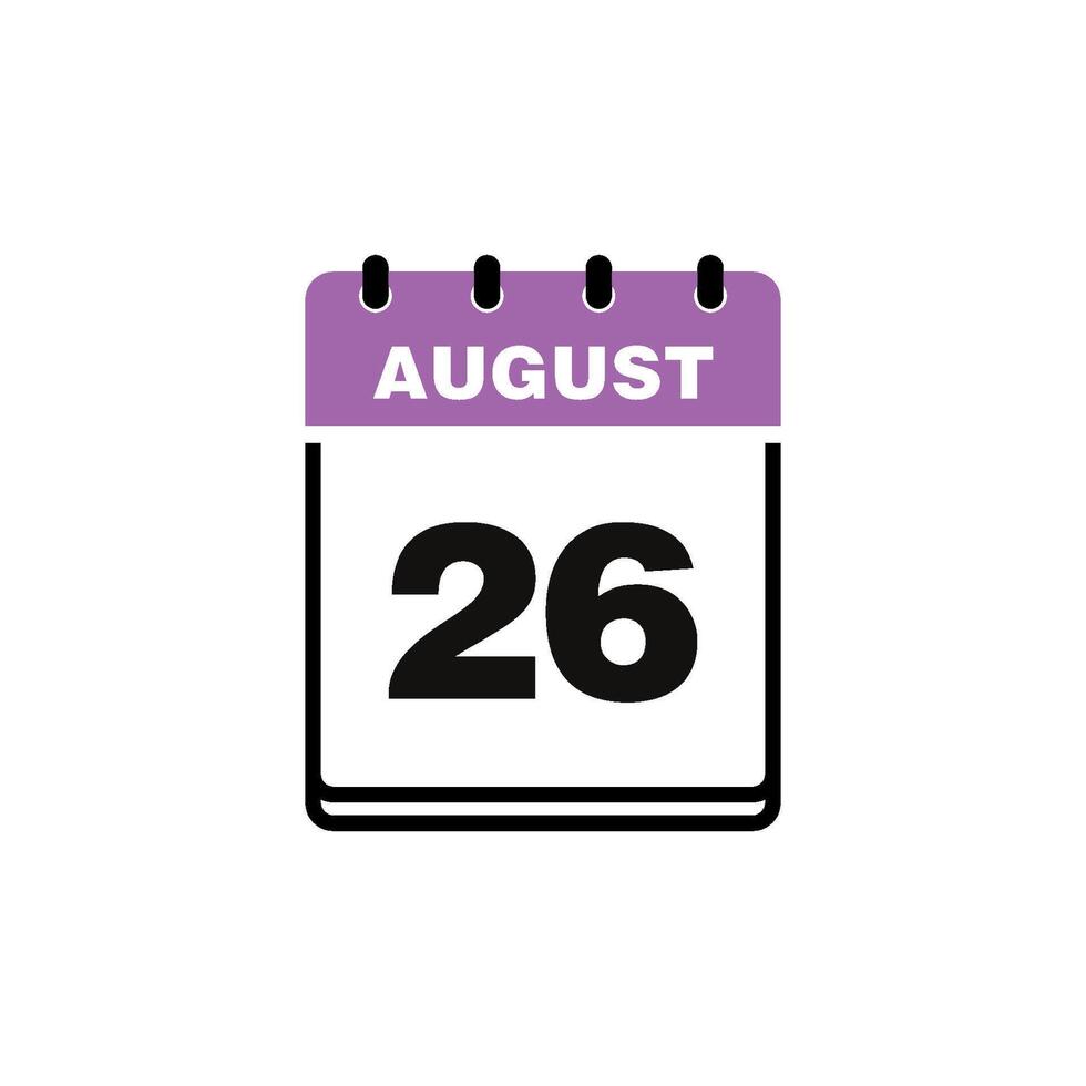 August Calendar Icon Template vector