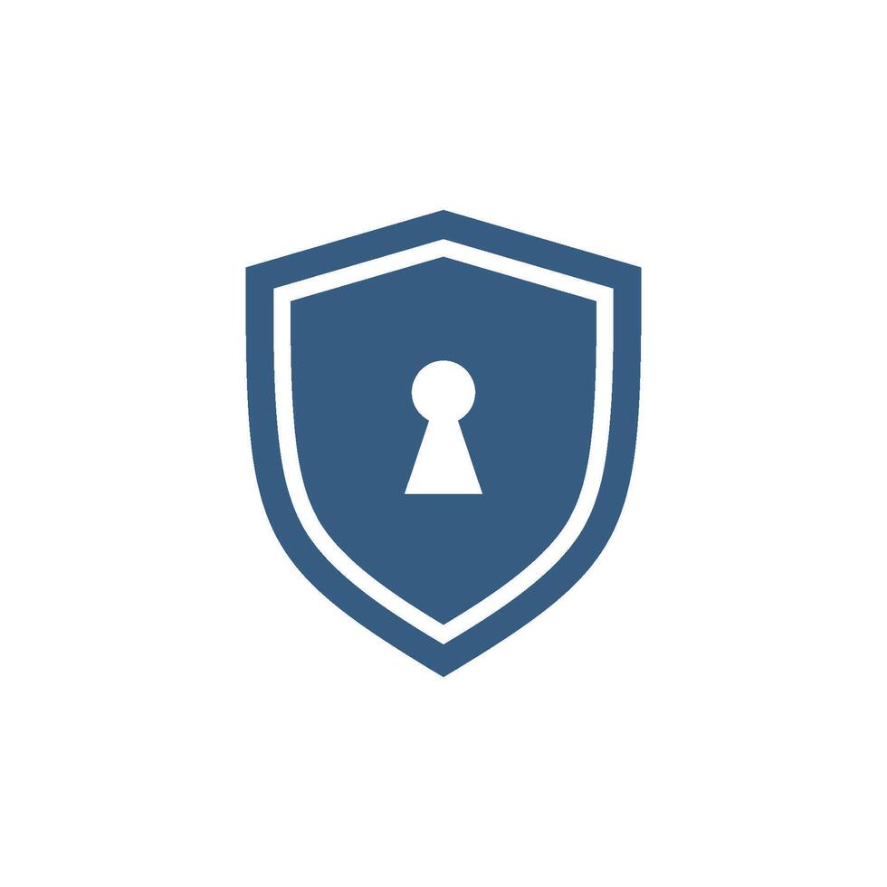 Keyhole Padlock Shield Icon Template vector
