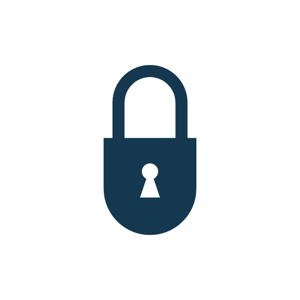 Simple Padlock Icon Template vector
