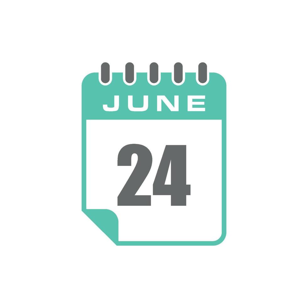 June Calendar Icon Template vector