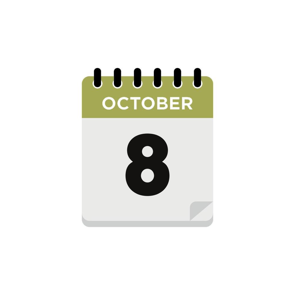 October Calendar Icon Template vector