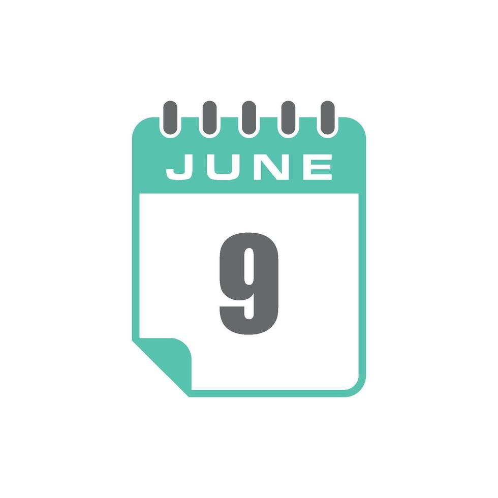June Calendar Icon Template vector