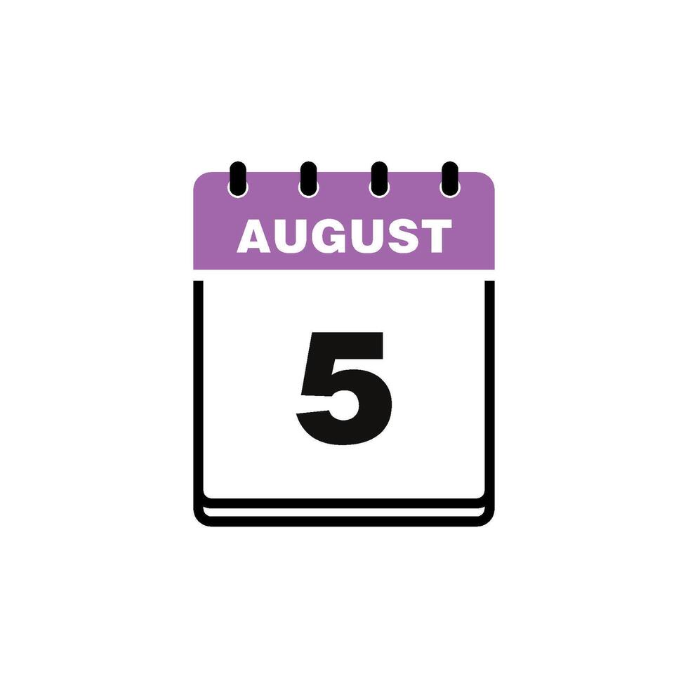 August Calendar Icon Template vector