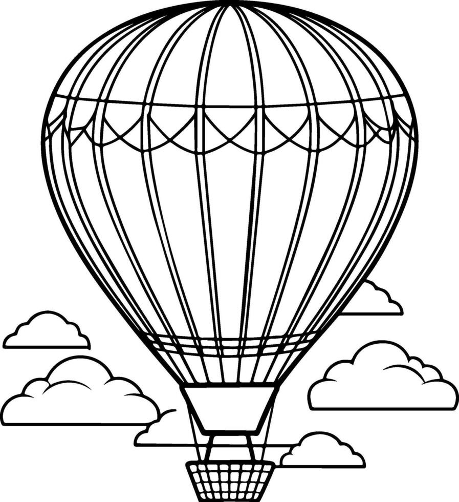 hot air balloon coloring pages vector