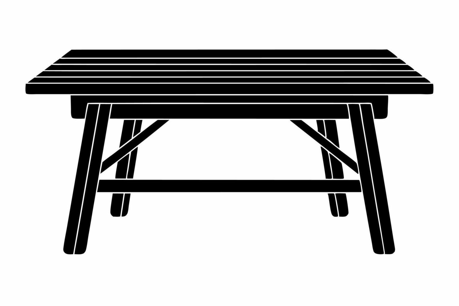 a black and white illustration of a table vector
