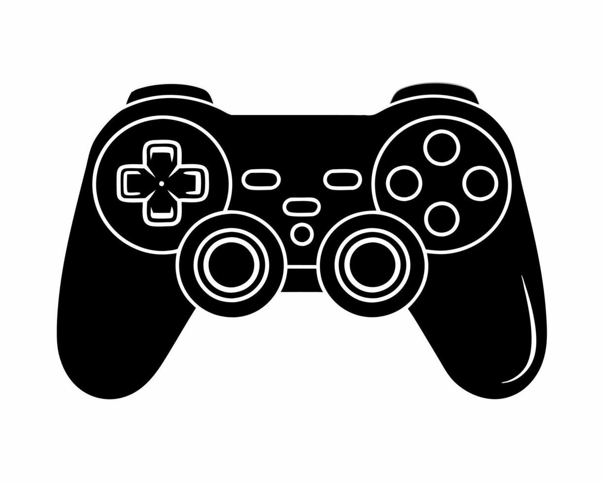 a black and white illustration of a game controller vector