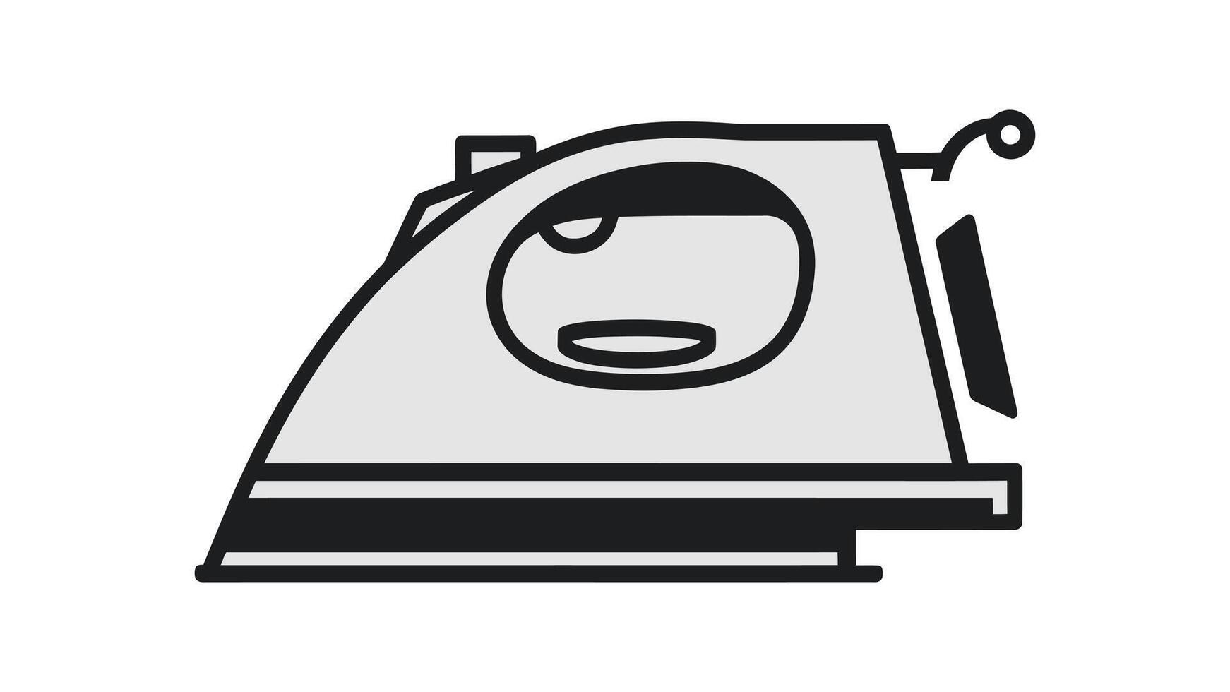 Elegant Flat Design of a Modern Electric Iron, Smoothing Iron Graphic for Contemporary Use vector