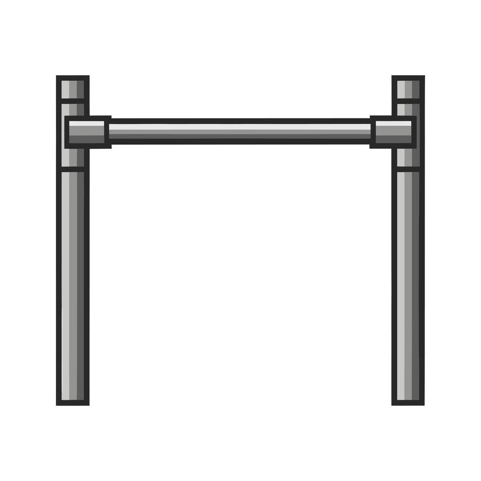 Flat Fitness Gear Illustration, Pull-Up Bar and Barbell Isolated on a Clean White Background vector