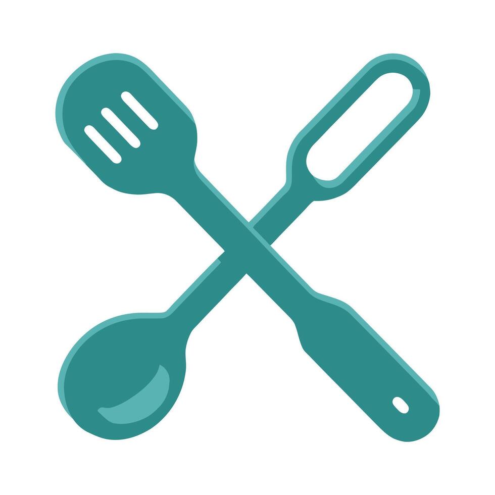 Bright and Colorful Silicone Spatula, Flat Illustration Isolated on a Clean White Background vector