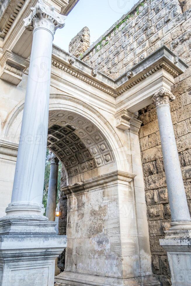 Arch and comlum at Hadrian's gate photo