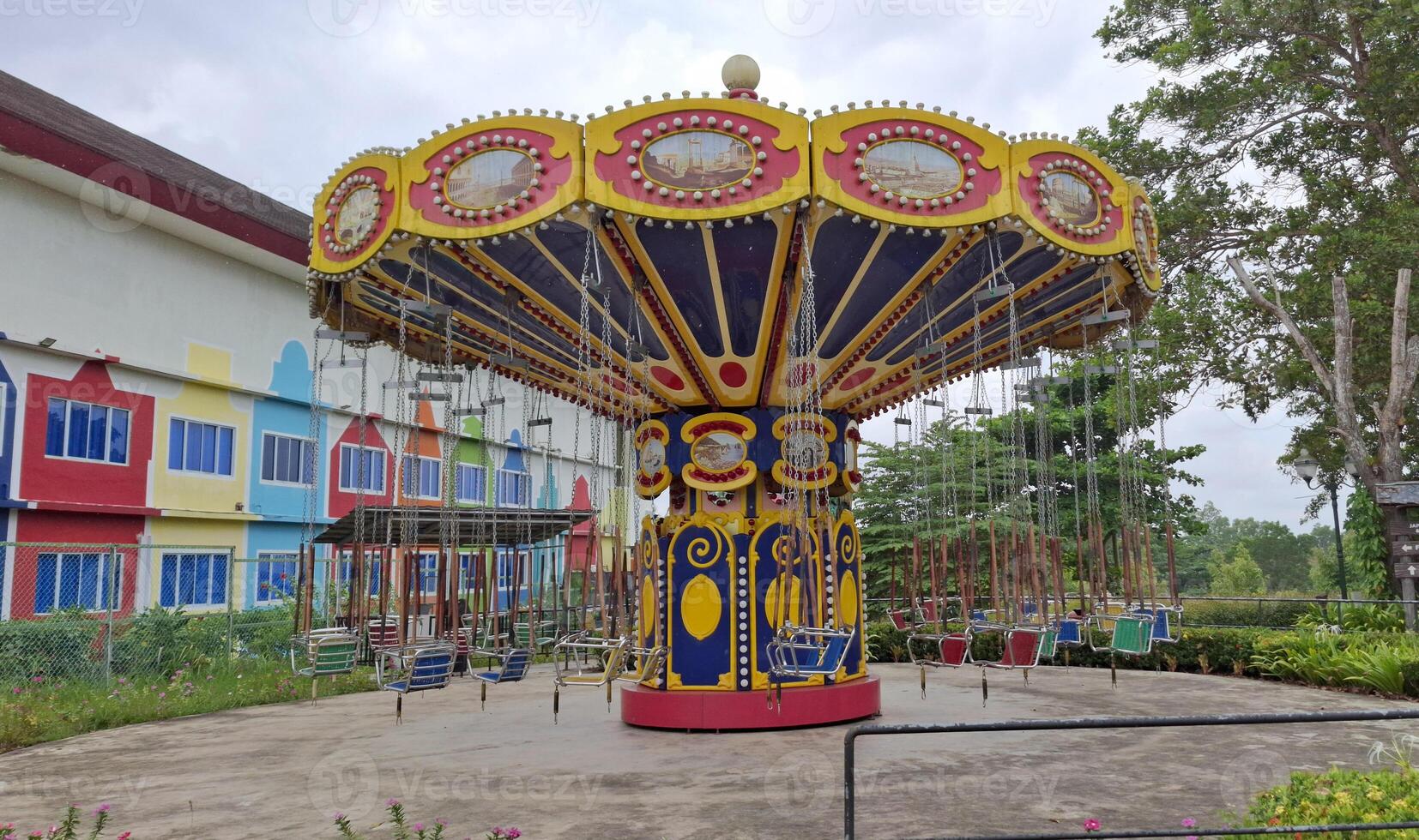 Colorful Carousel in Amusement Park photo