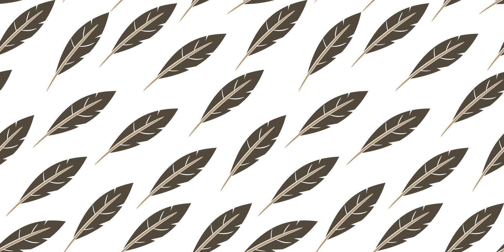feather seamless pattern background. animal feather pattern background. flat illustration of feather pattern. bird feather pattern. vector