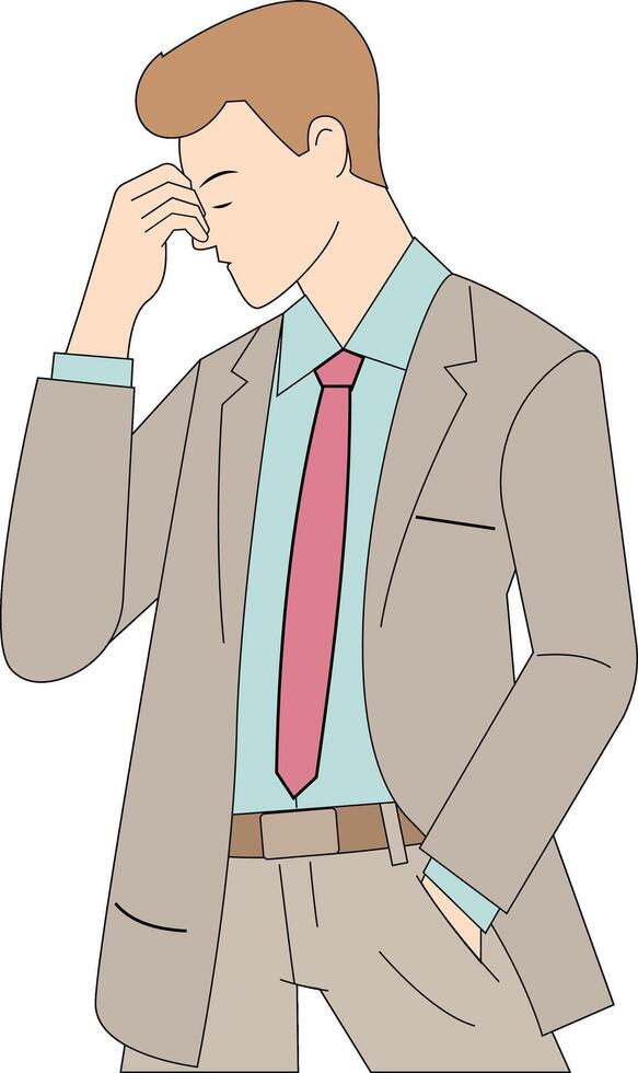 tired business man, Man overwork in office, deadline vector